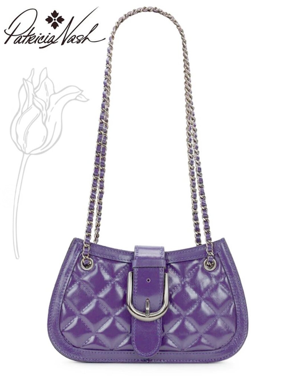 Patricia Nash Quilted Napa Leather Lena Small Crossbody - VIOLET